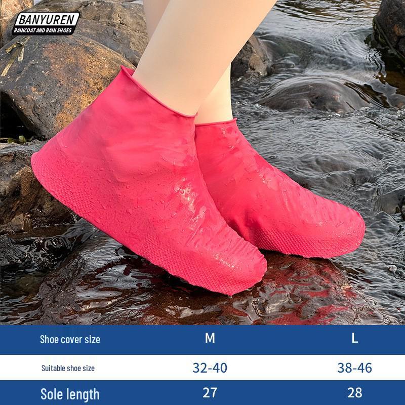 Non-Slip Waterproof Silicone Shoe Covers: Wear-Resistant, Rainproof, Sandproof for Outdoor Use - Unisex
