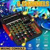 48V Wireless 6-Channel Mixer Audio Professional Portable Sound Mixing Console USB Interface Built-in Phantom Power