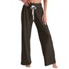 Women's Fashion Casual Comfortable Pajama Pants Solid Color Printed Drawstring Wide Leg Pants Trousers