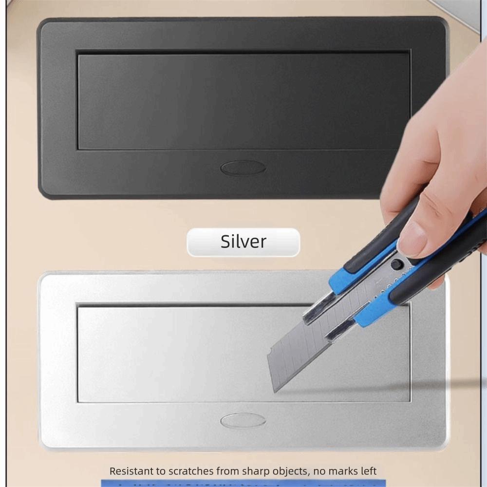 Durable EU Socket Desk Socket USB Charging 3‑Outlet Hidden Socket Slow Rise Aluminum Panel Recessed Socket Floor Recessed