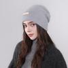 New Hat Women'S Winter Knitted Wool Hat Solid Color Versatile Warm Protection Wool Knitted Stacking Hat Cold Hat