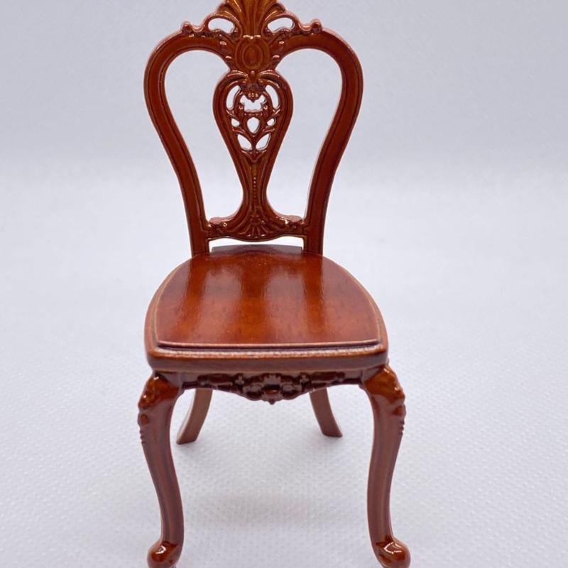 Wood Dollhouses Miniature Chair Model Figure 1/12 Scale Furniture For Miniature Scene Decoration And Collector