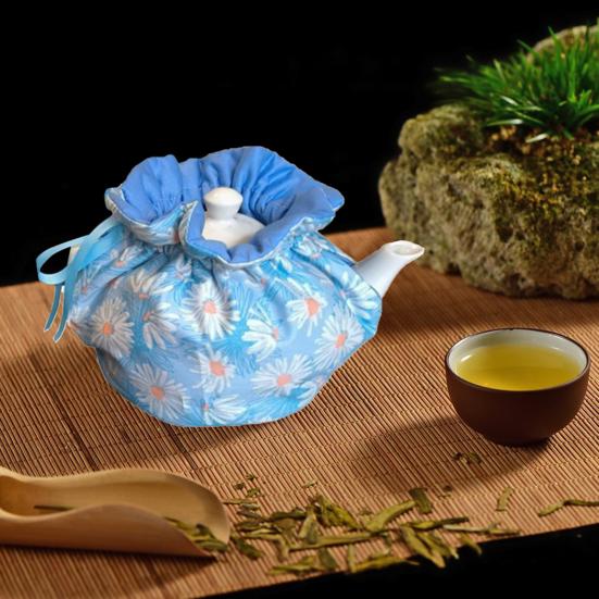 Чехол для чайника из мягкой ткани, износостойкий, пыленепроницаемый, не выцветающий, с изысканным узором, многоцелевой, многоразовый, термоизолирующий, колпак для чайника, пылезащитный чехол для чайника