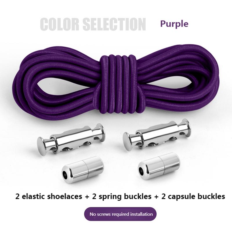 Эластичные шнурки без завязок, круглые шнурки с металлическим замком без завязок, кроссовки, ботинки, шнурки для детей и взрослых, быстрые ленивые шнурки для обуви