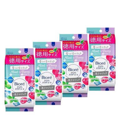 28 листов x 4 шт. Biore гладкие листы пудры Hiehie с ароматом мяты и спелых ягод Magic Kao [Экономичный набор]