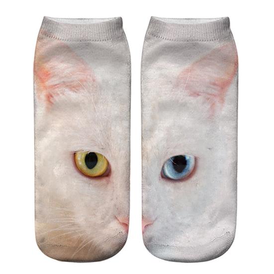 Yousheng Realistic Cat Face Socks 3D Cat Print Socks Breathable Cute Kitten Socks Funny Xmas Birthday Gifts for Women Men Cat Lovers