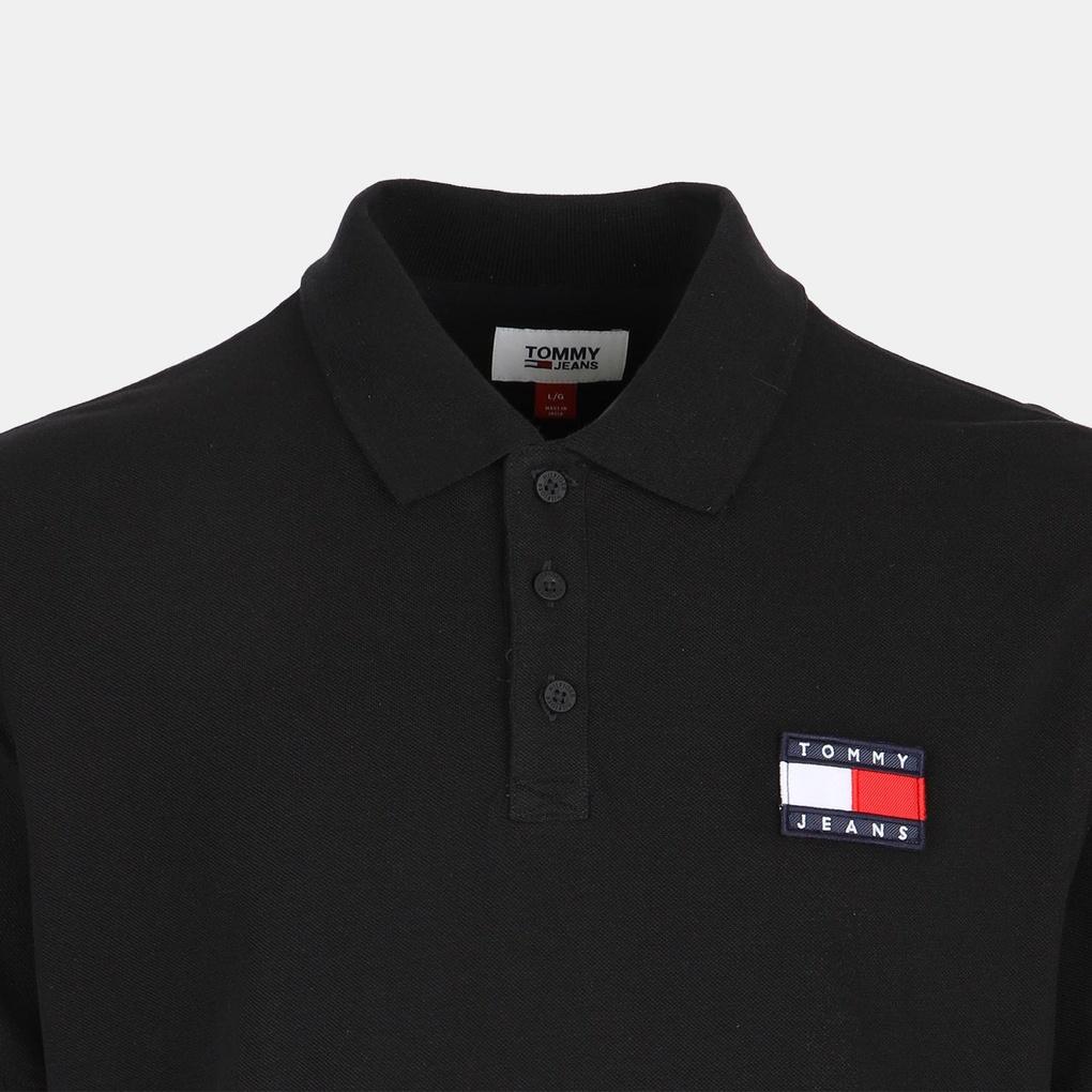 Tommy Hilfiger Однотонная мужская футболка-поло с принтом, короткий рукав, топ Черный 78J6341-001