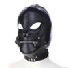 BDSM Sex Mask Adult Toys Fetish Sex Toys Slave Headgear Leather Zipper Blindfold