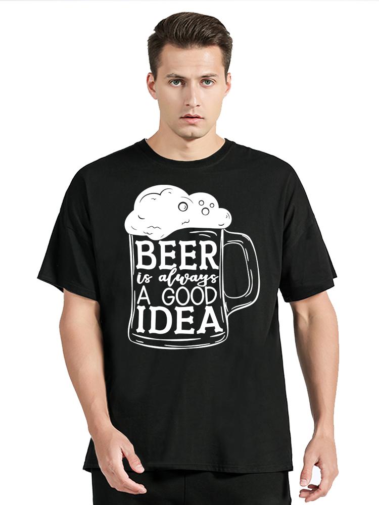 2024 Fashion Beer DAY Graphic Y2k Tshirt Men's Clothing Oversized T-shirt New Summer Casual Fashion Tshirt Cotton O-neck Tops