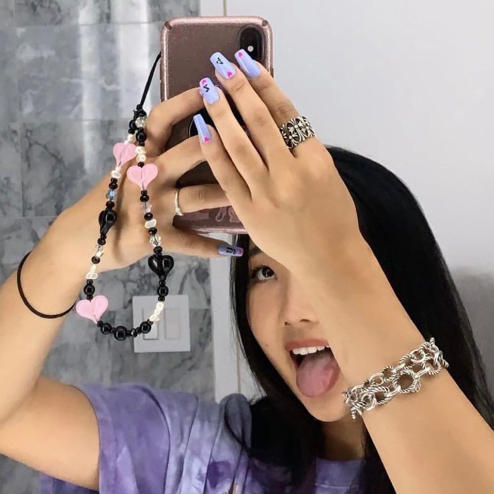 Любовь бисером цепочка для мобильного телефона чехол для мобильного телефона ремешок подвеска подвесной орнамент