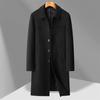 Autumn and Winter New Men's Coat Long Knee Lapel Trench Coat Men's Middle-aged Business Casual Woolen Coat Coat