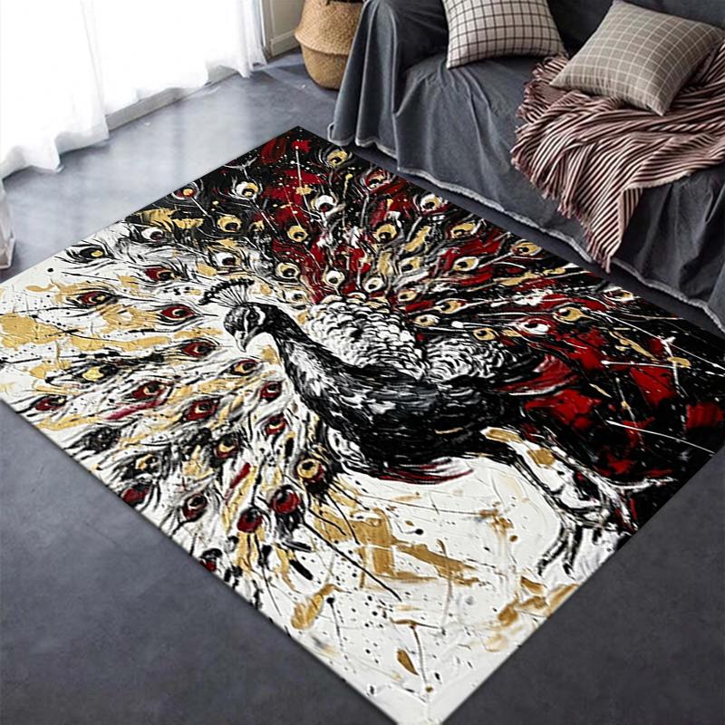 2025 New Peacock Carpet Rug for Living Room Bedroom Home Sofa Decoration,Kids play Non-slip Floor Mat119
