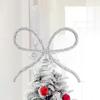 Christmas Tree Top Decorations Christmas Tree Topper Bow 7.9x9.8 Inch Metal Xmas Holiday Ornaments For Church Home Party