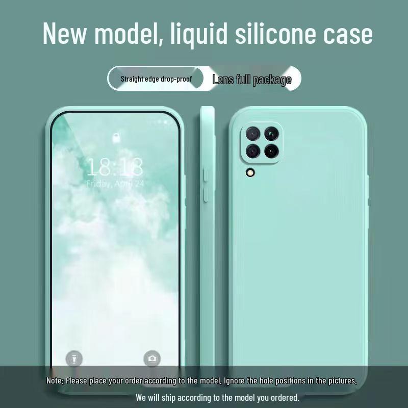 Huawei Nova7i Однотонный Жидкий Мягкий Чехол - Полное Покрытие, Защита от Падений, Дизайн с Прямыми Гранями