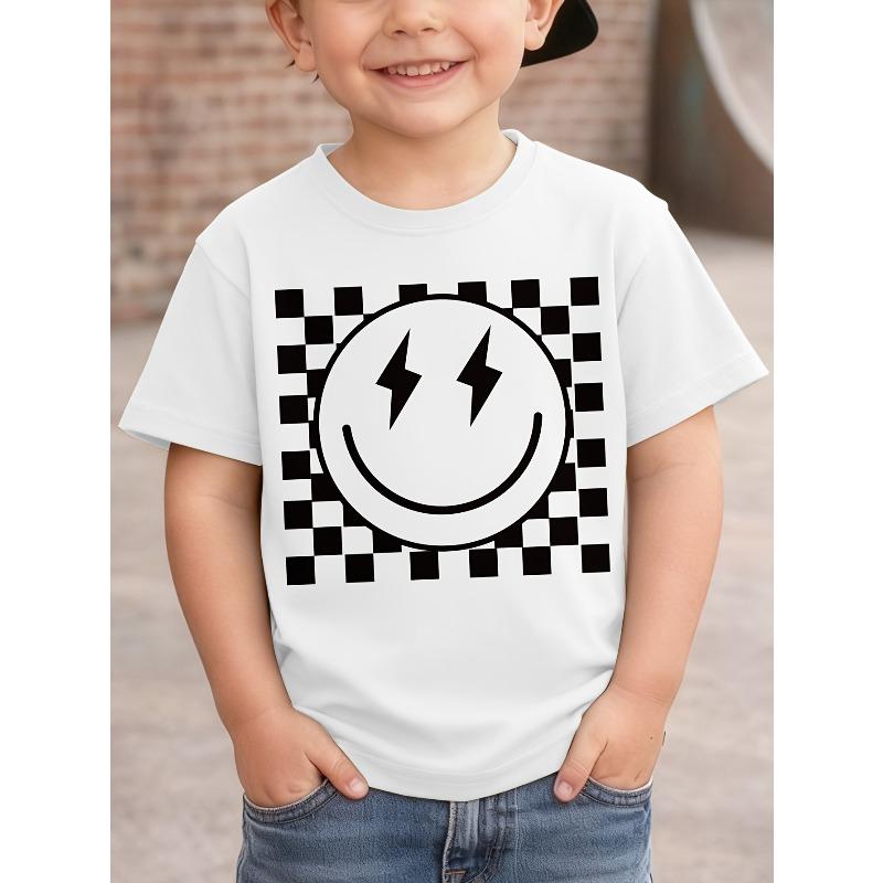 European sizes Boys' Cartoon Pattern Print Short Sleeve Casual Creative T-Shirt