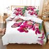 Butterfly Duvet Cover Set 3D Print Pink Rose Flowers Romantic Comforter Cover King Size For Kid Boy Girl Polyester Bedding Set