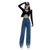 2024 High Waist Wide Leg Jeans: Women's Loose Fit, Slimming, Floor-Length, Straight Leg, Versatile for Spring and Autumn.