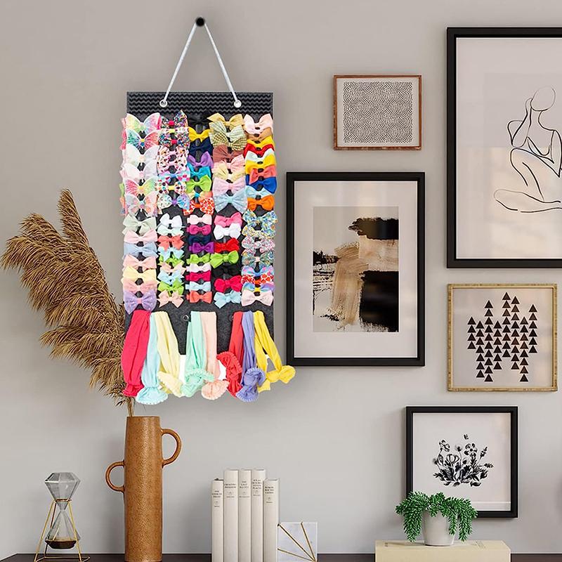 Дисплей для хранения аксессуаров для волос для детей с крючком для бантов для волос, большой вместительный держатель для заколок для волос, вешалка-органайзер