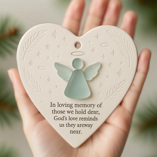 Sea Glass Art Christmas Ornament Handmade Sea Glass Bird/Tree/Turtle/Hot Air Balloon Hanging Ornaments for Xmas Tree Holiday Home Party Decor