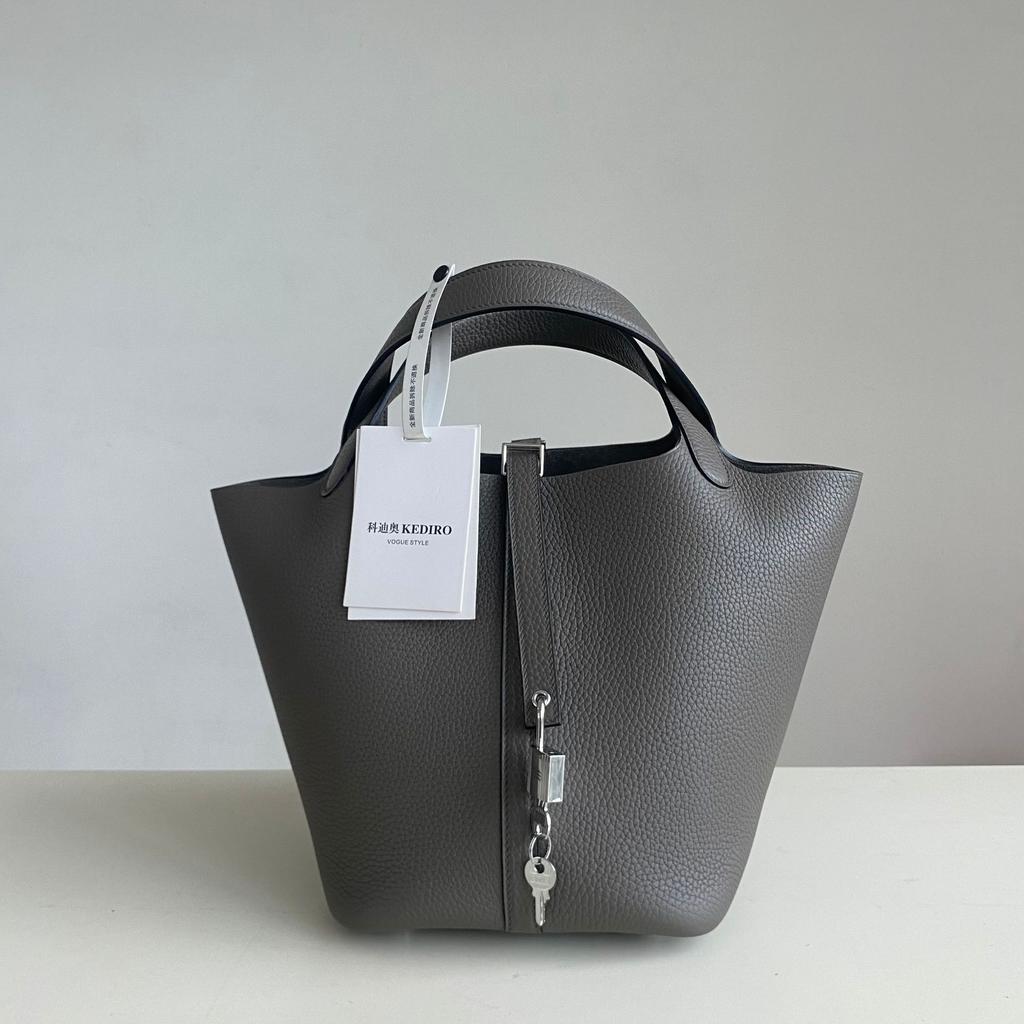 KEDITRO Picotingbo Half Hand Wax Thread Bucket Handheld Женская сумка Модная и простая корзина для овощей 22 см