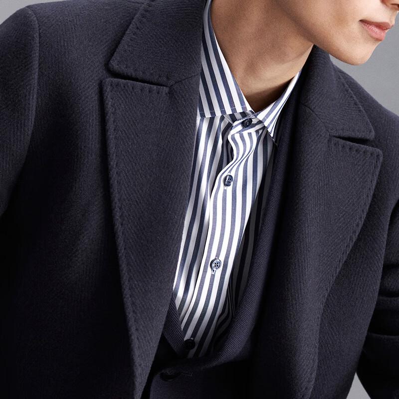 Baoxiniao Men's Single-Breasted Wool Blend Overcoat with Suit Collar