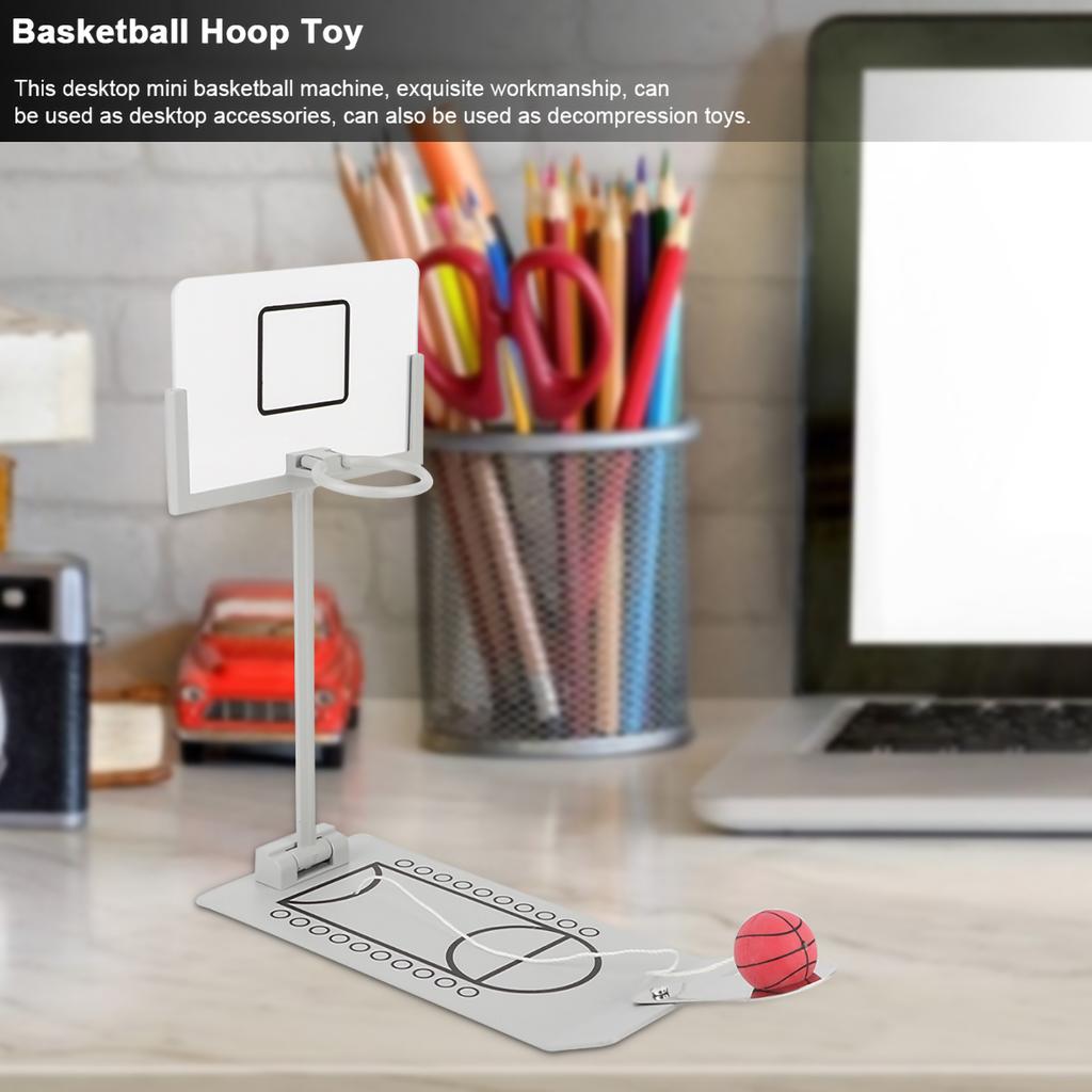 Miniature Office Desktop Ornament Decoration Basketball Hoop Toy Board Game for Basketball Lovers
