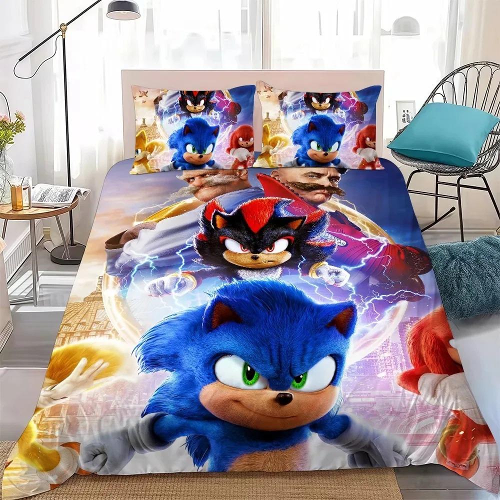The Movie H-Hedgehog S-SonicES 3 Duvet Cover Set Soft Wash Cotton Bed 2/3pcs Summer Comfortable Student Dormitory Home Bedding