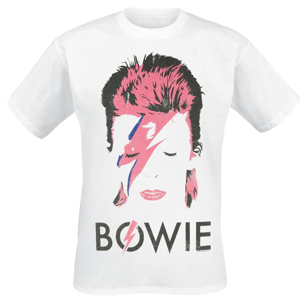 Футболка с круглым вырезом с изображением Дэвида Боуи Aladdin Sane Молния Классическая Креативная Вдохновленная Графика с Рок-Артом для Фанатов Футболка