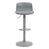 Modern Adjustable Swivel Bar Stools Set of 2, Plastic Backrest & Faux Leather Seat, Gas Lift Height, Metal Base with Footrest, Kitchen Counter