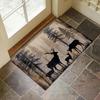 Rustic Woodland Deer Indoor Door Mat for Entryway,Forest Floor Doormat for Home Decor, Non-Slip Rug Mat for Living Room, Kitchen