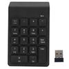 Wireless Number Pad USB Receiver Black 18 Keys Waterproof Battery Powered Numeric Keypad for Gaming