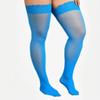 Fashion Woman Girls Lolita Ultra Thin Elastic Stockings with Non-slip Silicone Female Sexy High Over The Knee Gothic Stocking Hosiery Black Plus Size
