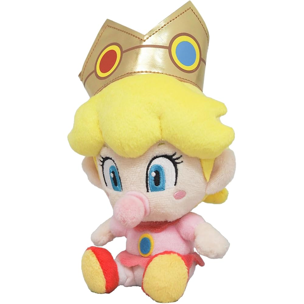 Sanei Boeki Super Mario All Star Collection Baby Peach Plush Toy 10cm x 8.5cm x 17.5cm