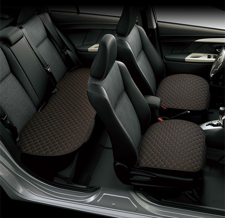Universal Linen Car Seat Cushion Set - 5-Seater, 3-Piece, All-Season Comfort