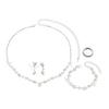 Rhinestones Necklaces Earrings Bracelet Ring Set Hypo-allergenic Dazzling Accessories Kit for Banquet Gown Birthday Dresses Skirts