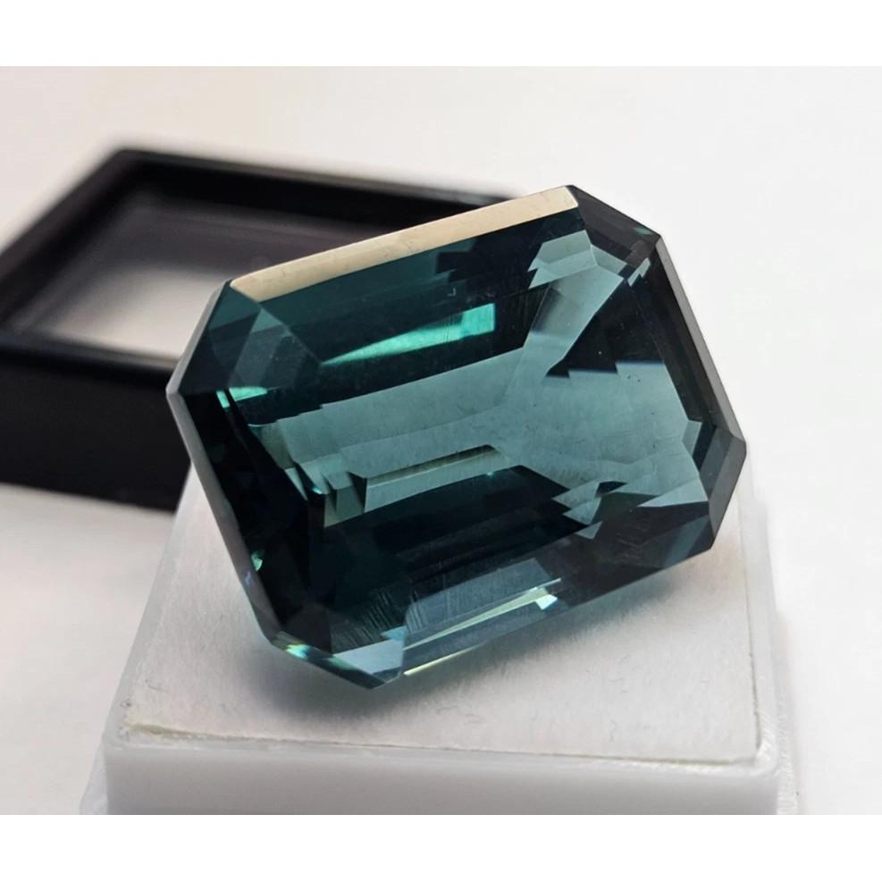 Emerald Cut Natural Teal Blue Tourmaline For 42+ Ct Stunning Loose Gemstone