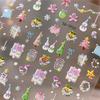 1Pcs 5D Cute Pink Apple Christmas Tree Snowman Nail Stickers Christmas Wreath Lights Nail Decals Adhesive New Year Nail Decor 9@