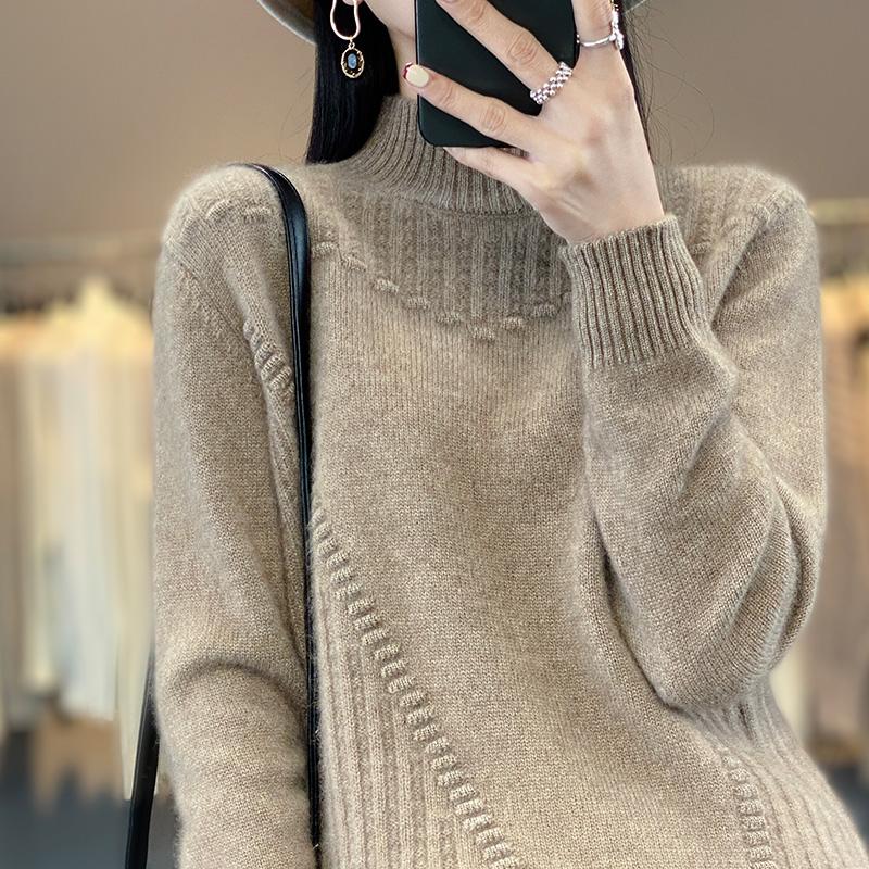 Женский кашемировый свитер Qinghe кашемир 30% кашемир 70% шерсть осенне-зимний пуловер теплый и модный