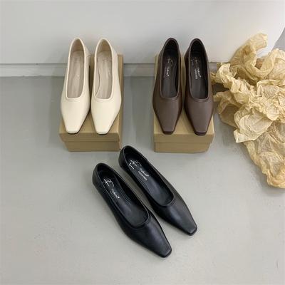 Мода Bailamos Женские туфли-лодочки Мода Мелкие Слипоны Дамские Элегантные Одинарные туфли Квадратный Высокий каблук Уличные Платье Туфли-лодочки Мухер