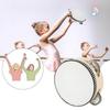 10Pcs Wooden Tambourine 5.85Inch Beige Rim With Metal For Concert Musical Jingles Instrument Ch V2I2