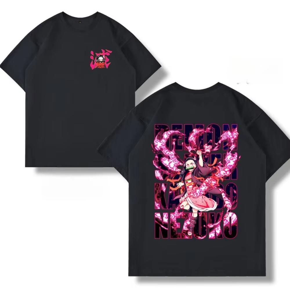 Demon Slayer Anime Printing Cotton Tshirt Unisex and Women Comfortable Fashion Street Y2K Summer Trend Harajuku Tshirt