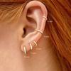 2 шт. Минималистичные серьги-кольца из нержавеющей стали с кристаллами циркония, маленькие хугги, тонкие серьги для хряща, пирсинг уха (хеликс, козелок), украшения