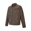 Washed Canvas Insulated Sports Zip-Up Long Sleeve Cotton Jacket Men Jackets Brown A5MAE-BK0