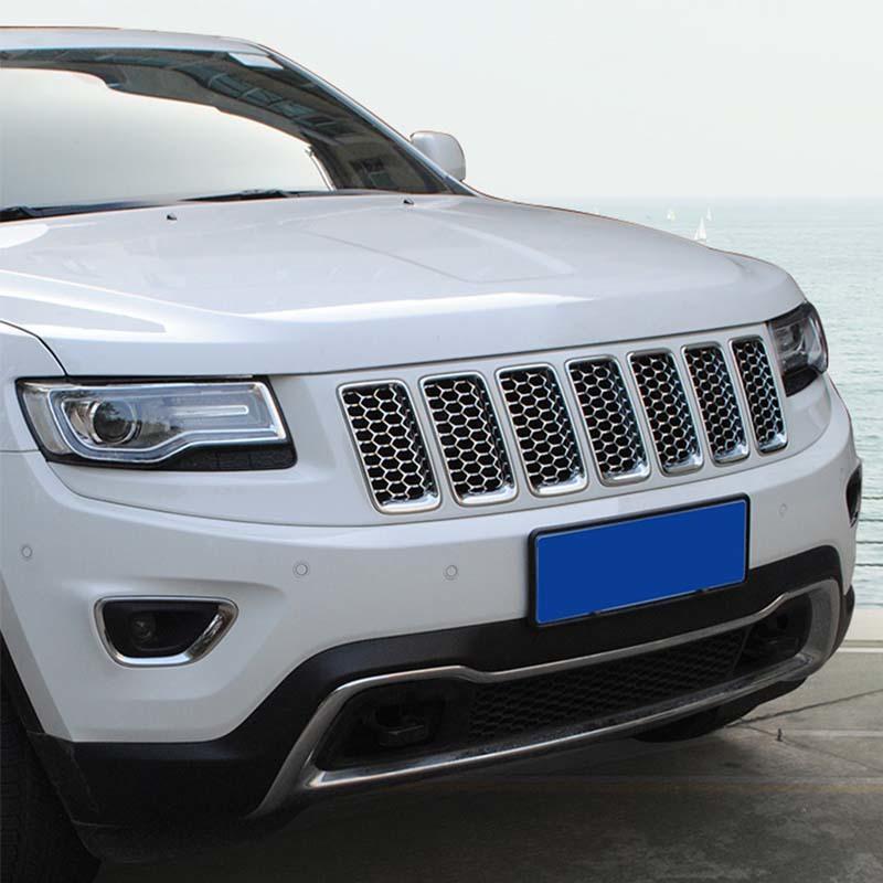 ABS Car Grille Cover Decoration Stickers  For Jeep Grand Cherokee 2014-2016 Car Exterior Accessories