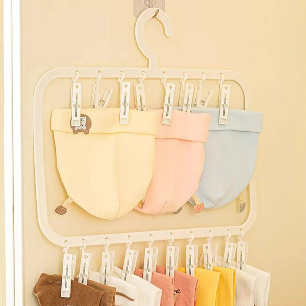 Detachable Multi-clip Sock Holders Portable Children's Hook Hanger Sock Drying Rack Home