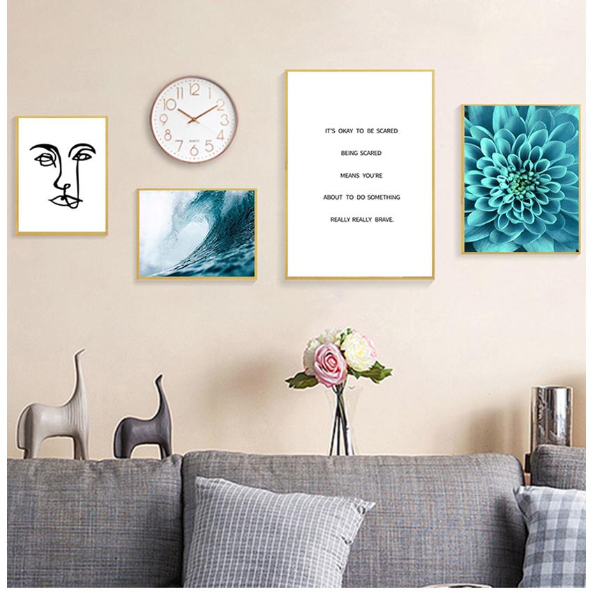 Canvas Painting Decorative Picture Home Decor Nordic Decoration Poster and Prints Life Quote Flower Sea Landscape Wall Art