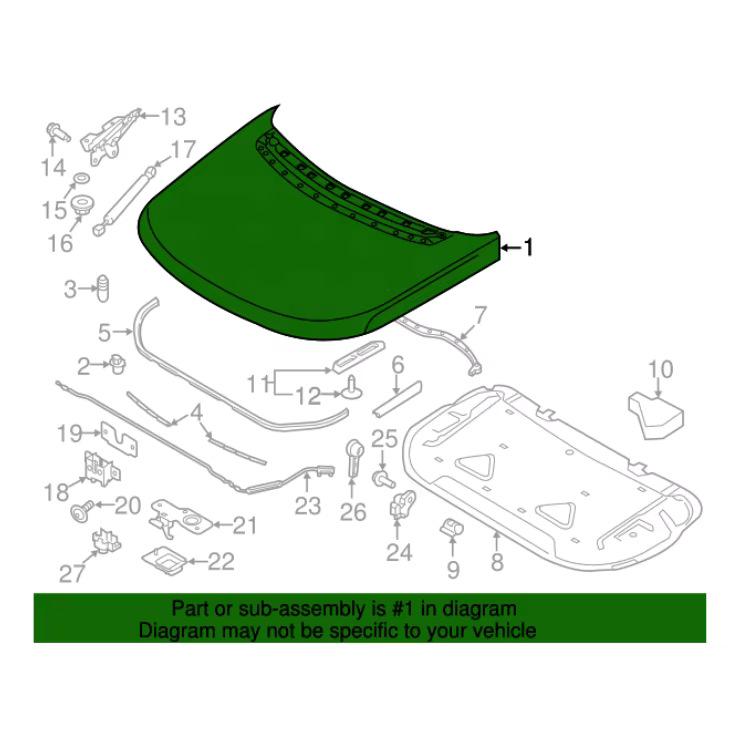 LR078571: Compatible with Land Rover Range Rover Front Hood Panel Cover.