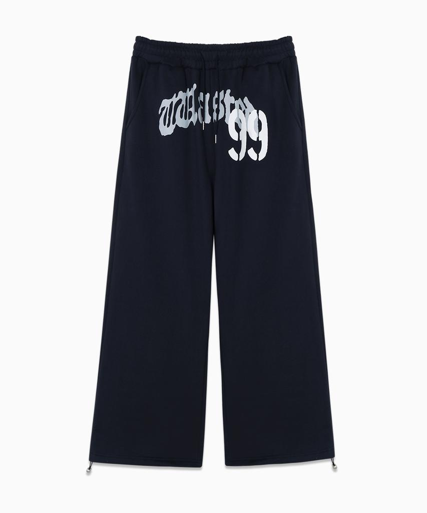 FREEMARIO Waisted Wide Training Pants [Navy]