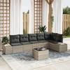 VidaXL 7-Piece Garden Sofa Set with Gray Cushions Poly Rattan 3355761