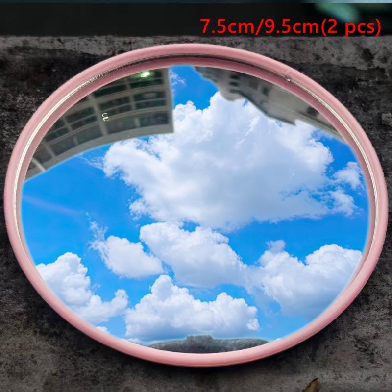 2Pcs Round Convex Mirror Travel Selfie Photo Props High-Definition Mirror Portable Makeup Mirror Handheld Photography Mirrors